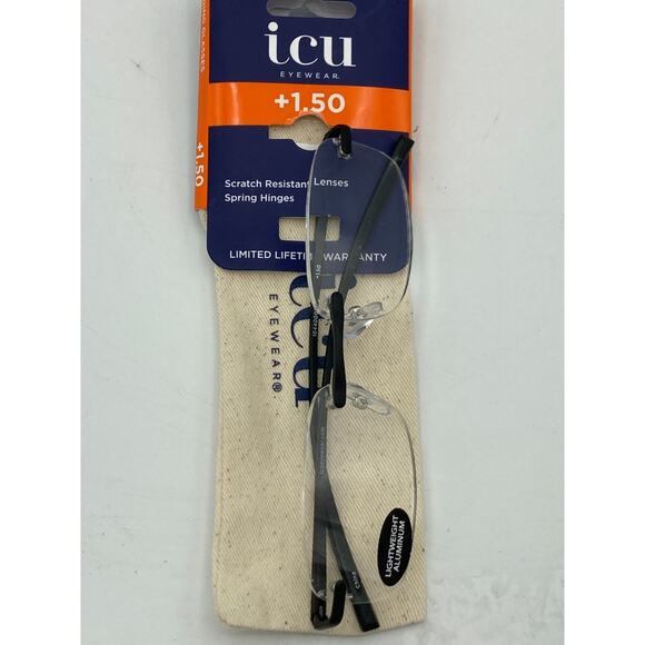 ICU Eyewear Stanford Reading Glasses Readers with Case 1.50 - Picture 5 of 12